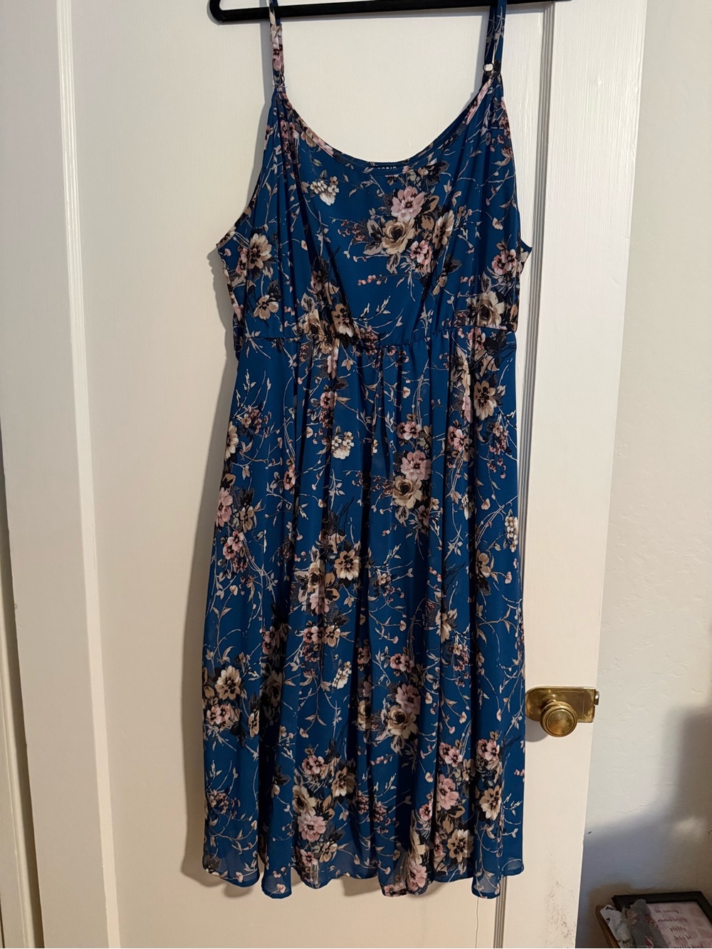 Torrid Floral Blue Sleeveless Midi Dress
